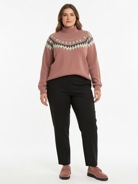 michel studio collection Chic pink Sweater fair isle Pattern size 2X